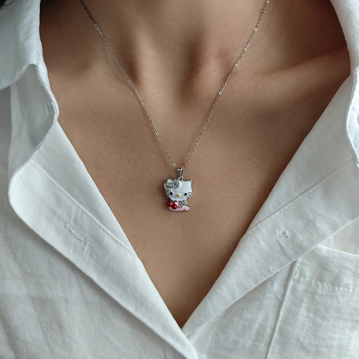 Wholesale Women's Cartoon Cat Diamond Necklace choker necklace