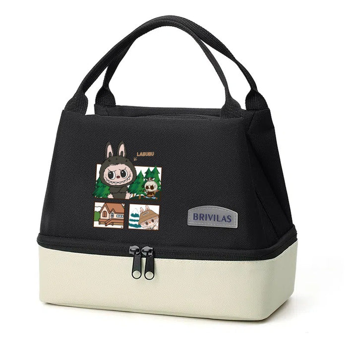 Wholesale  Contrasting Color Printed Double-Layer Insulated Bag Ice Bag Outing Lunch Bag