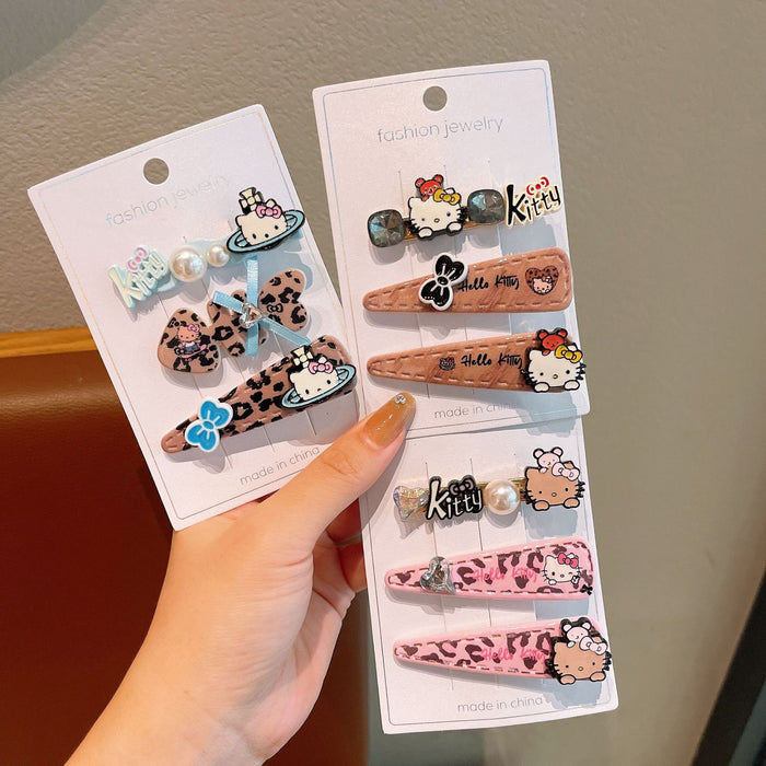 Wholesale Cute leopard print cat hair clip cartoon hairpin