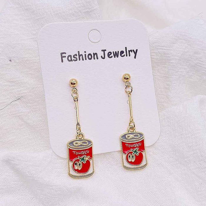 Wholesale Cartoon Beverage Alloy Oil Drop Earrings JDC-ES-Susheng002