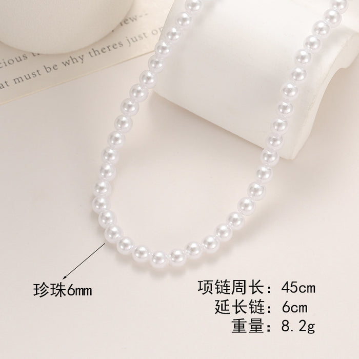 Wholesale Pearl Necklace Pearl Chain Clavicle Chain Women's Niche Necklace Pearl Imitation Pearl
