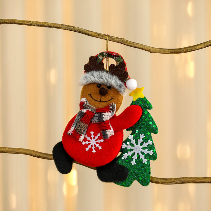 Wholesale Christmas Decorations Small Pendant Christmas Tree Fabric Pendant Elder Elk Doll Small Hanging Window Small Pendant