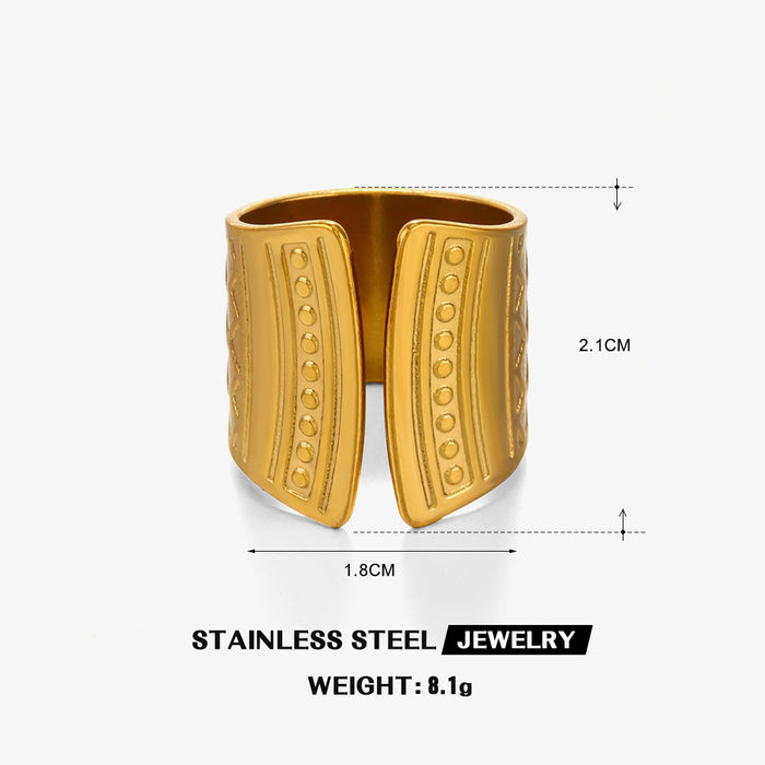 Wholesale Stainless steel Adjustable rings hip hop 18K Gold Plated Rings for women