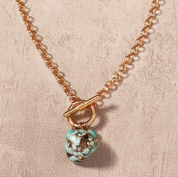 Wholesale temperament turquoise pendant necklace versatile creative necklace