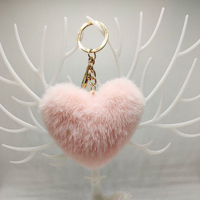 Wholesale Love Heart Plush Peach Heart Keychain Car Keychain Plush Pendant