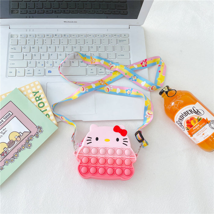 Wholesale Cute Silicone Crossbody Wallet for Girls Red Strawberry Bow Design