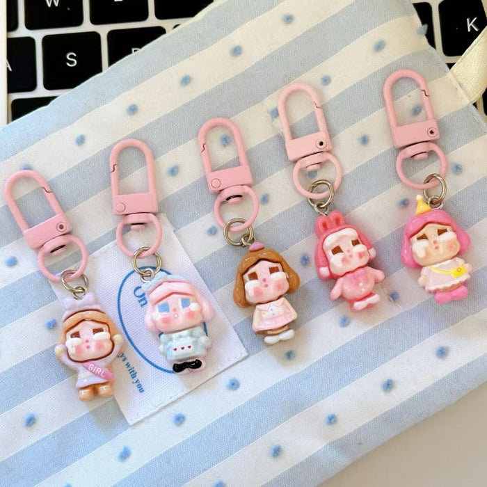Wholesale Cartoon Resin Keychain Blue Skirt Cute Bag Charm Gift