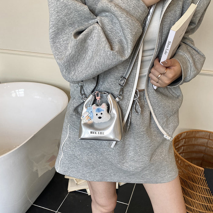 Wholesale Kids' Retro Oiled Leather Mini Cute Puppy Crossbody Shoulder Bags