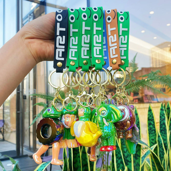 Wholesale 10 PCS Colorful and cute cartoon silicone keychains