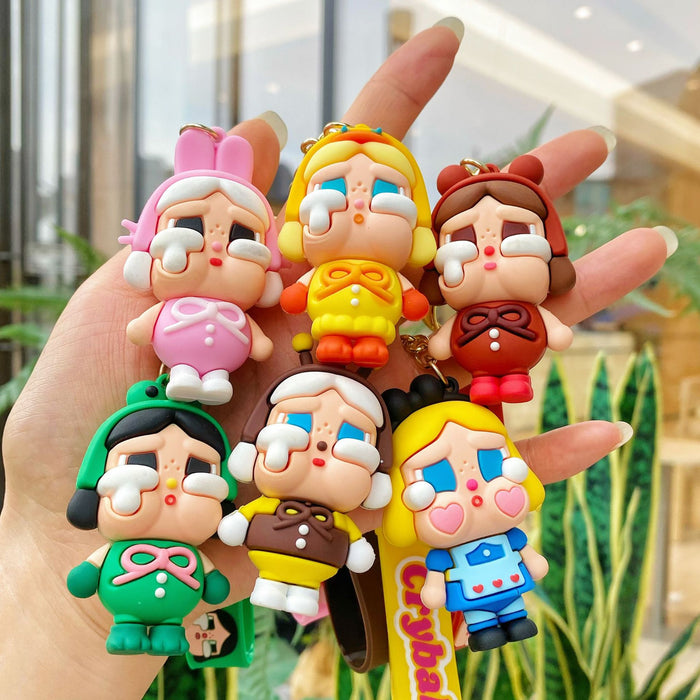 Wholesale Cute teary-eyed doll silicone keychain