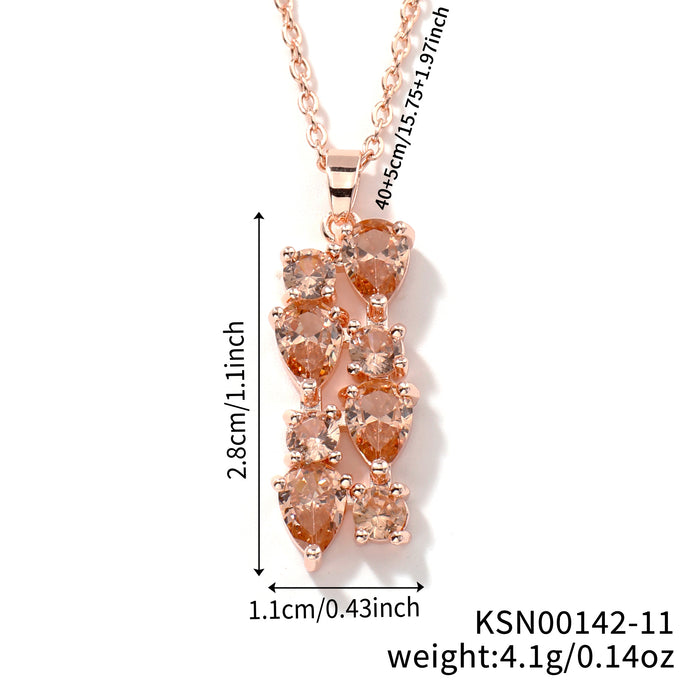 Wholesale Necklace Colored Stone Zircon Pendant Long Necklace Colorful Necklace