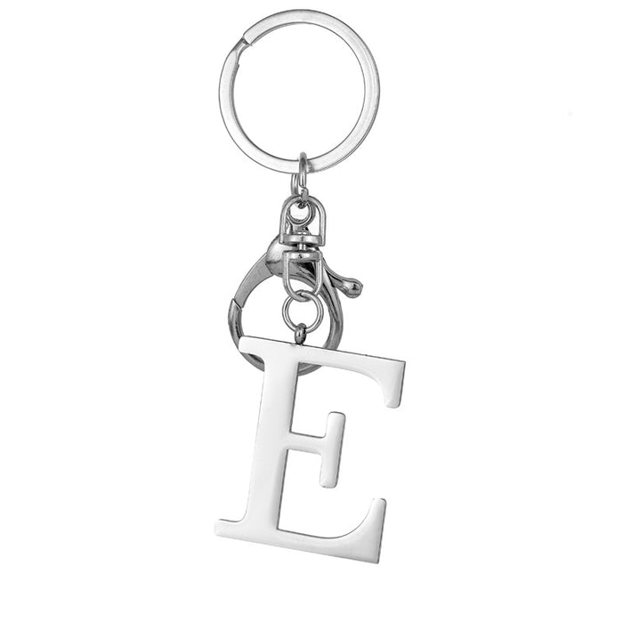 Wholesale Stainless Steel  Letter Key Chain Titanium Steel Keychain Initial Letter Modern Simple Backpack Pendant