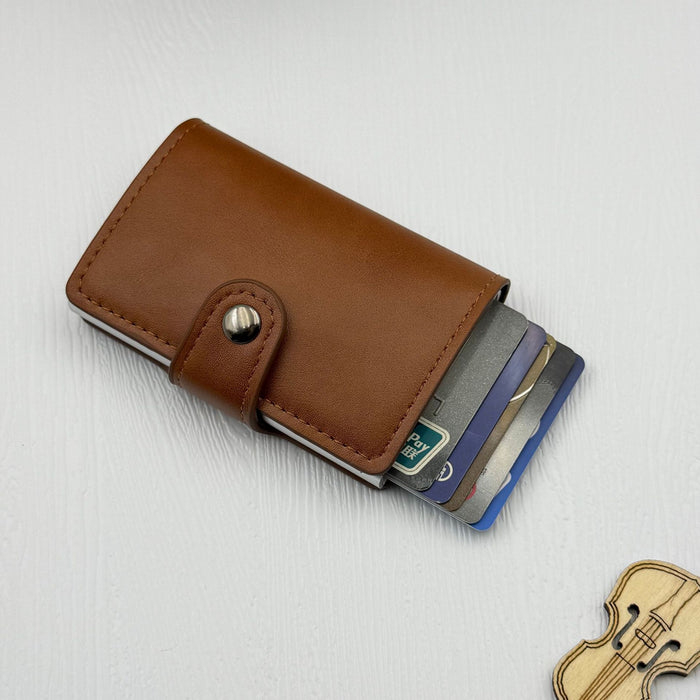 Wholesale RFID Blocking Card Wallet Solid Black PU Leather Everyday Use Gift Boutique Resale MOQ≥2