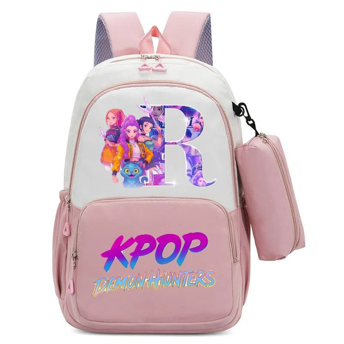 Wholesale Alphabet Cartoon Print Two-Piece Backpack Set for Primary and Middle School Students