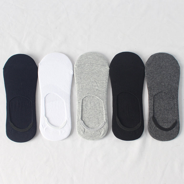 Wholesale Invisible Socks Solid Color Shallow Mouth Cotton Socks with Silicone Anti slip Boat Socks Thin Socks