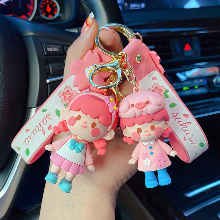 Wholesale Cherry Blossom Girl Keychain