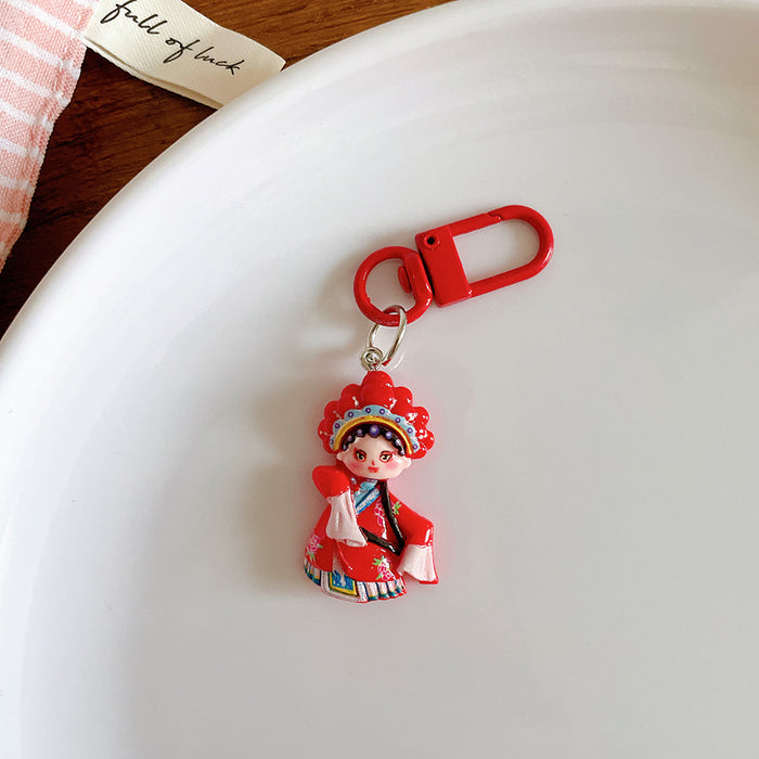 Wholesale Opera character keychain pendant, cute and personalized backpack hanging accessory with accessories