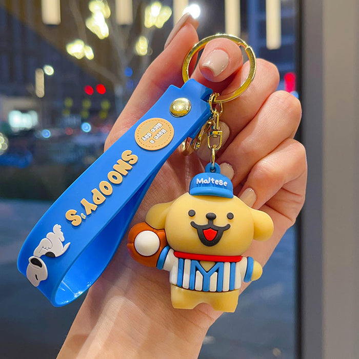 Wholesale PVC Cartoon Line Puppy Badminton Keychain Bag Charm Gift