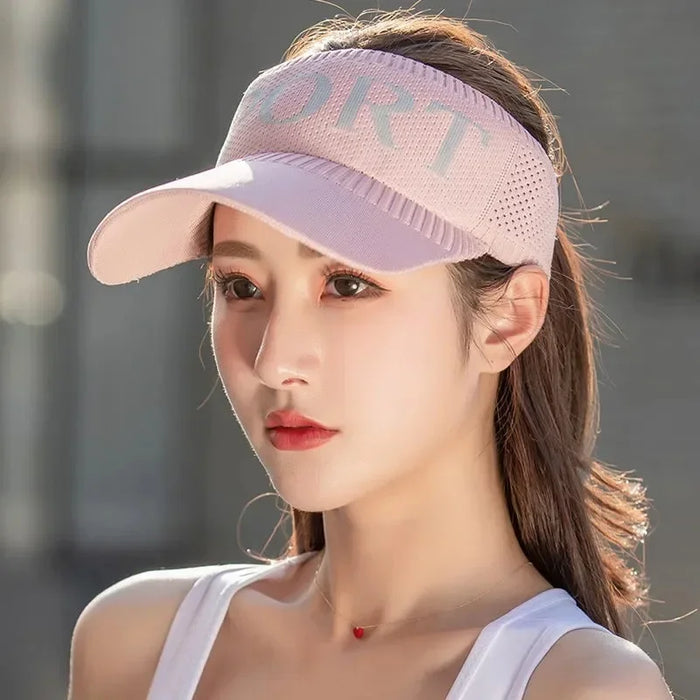 Wholesale Outdoor baseball cap, sports top cap, letter breathable, elongated brim, knitted