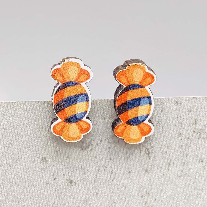 Wholesale  Earrings Horror Pumpkin Ghost Bat Wooden Earrings  Night Jewelry