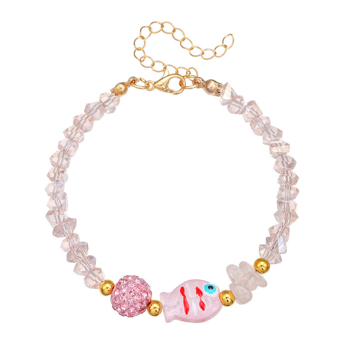 Wholesale Weaving Bracelet Glass Pendant Bracelet