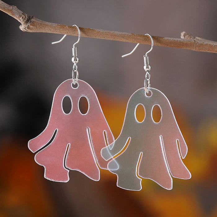 Wholesale  Cute Ghost Ghost Funny Laser Acrylic Pendant Earrings Acrylic Gothic Earrings