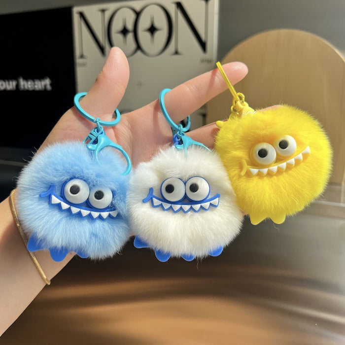 Wholesale Cute Car Keychain Pendant Plush Ball Doll Book Bag Pendant