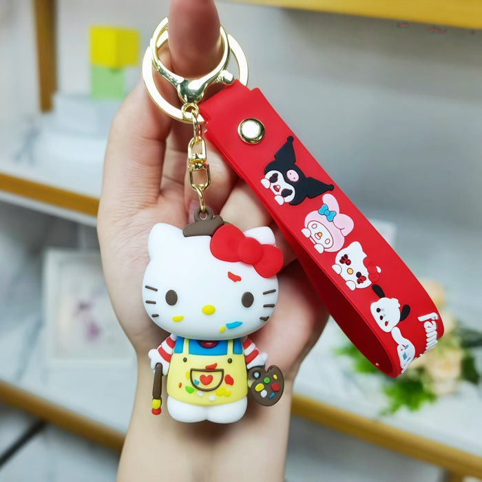 Wholesale Metal Cartoon Cat Keychain Gift Bag Charm for Birthday Business Gifts MOQ≥2