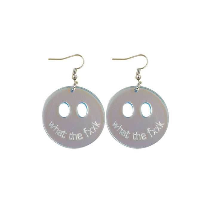 Wholesale Halloween Color Laser Skull Ghost Pumpkin Acrylic Printing Earrings JDC-ES-QingM004