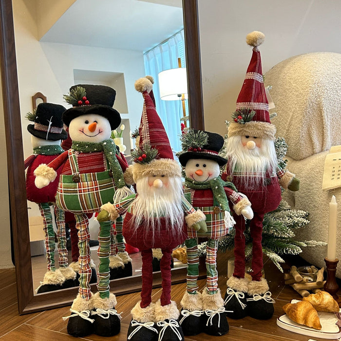 Wholesale Christmas Decoration Snowman Telescopic Doll Christmas Decoration
