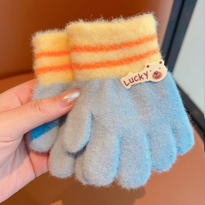 Wholesale children' s cute bear warm gloves