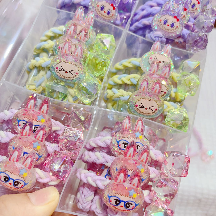 Wholesale Hair Rope Cute Rabbit Cartoon Braided Head Rope Ball Hair Rubber Band