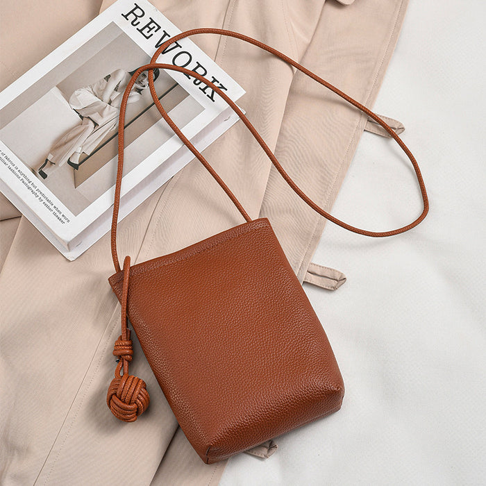 Wholesale PU Round Phone Bag Crossbody with Chinese Knot Design Retro Style Trendy