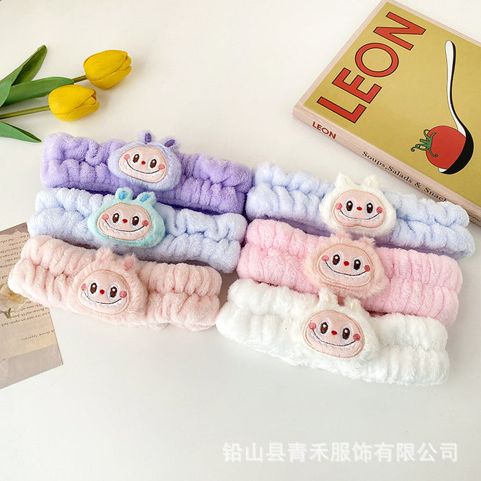 Wholesale Cartoon Headband Wholesale Funny Plush Face Wash Makeup Bow Tie Girls Hairband