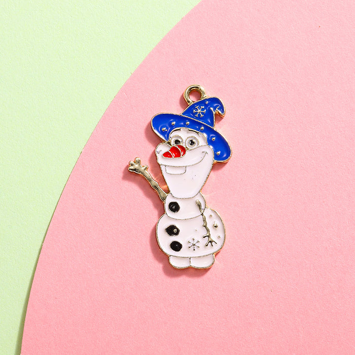 Wholesale retention animation cartoon snow treasure snowman jewelry pendant diy earrings drop oil creative cute bracelet pendant