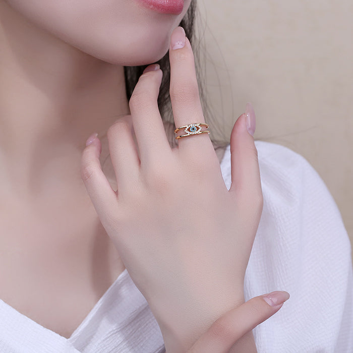 Wholesale Devil' s Eye Ring Women' s Niche All-match Blue Eyes Index Finger