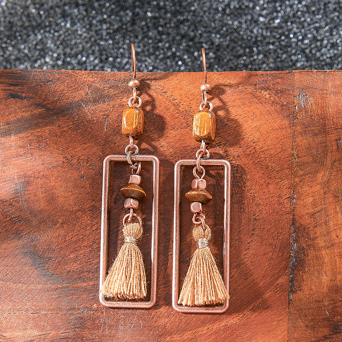Wholesale Bohemian Artistic Vintage Tassel Earrings Zinc Alloy Jewelry Accessory MOQ≥2