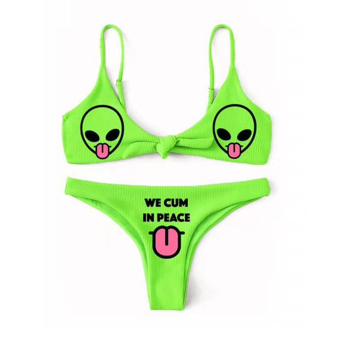 Wholesale Polyester Offset Printing Sex Skull Tube Top Swimsuit for Women JDC-SW-DaAi001