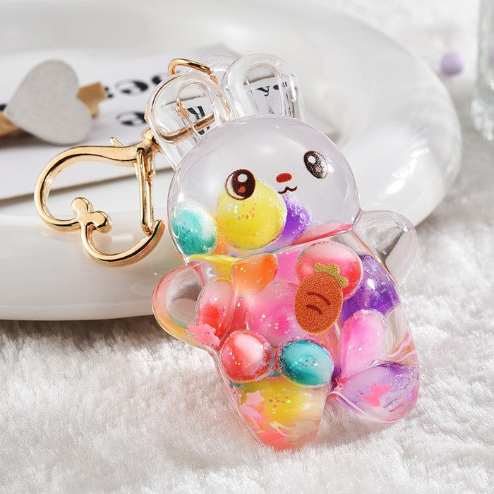 Wholesale Acrylic oil-filled pendant,  glow-in-the-dark iceberg cup keychain