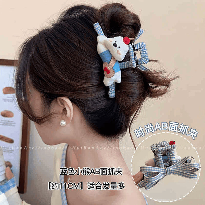 Wholesale Super cute 3D bear hair clips with bows