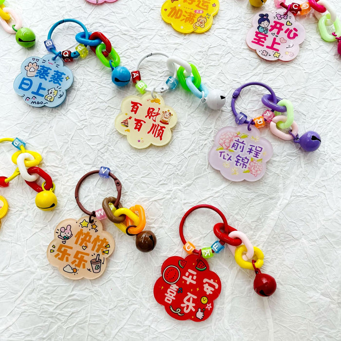 Wholesale Creative New Flower Keychain Pendant Small Clear Bag Hanging Decoration