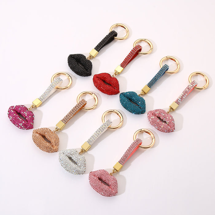 Wholesale Diamond Crystal Red Lips Keychains JDC-KC-JFan012