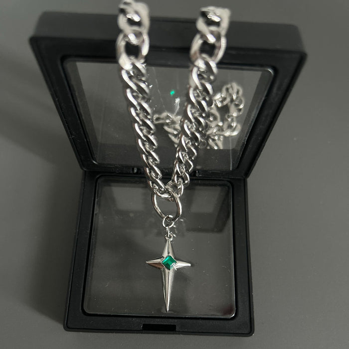 Wholesale Titanium steel non fading cross pendant necklace, niche design, high-end and versatile necklace accessory