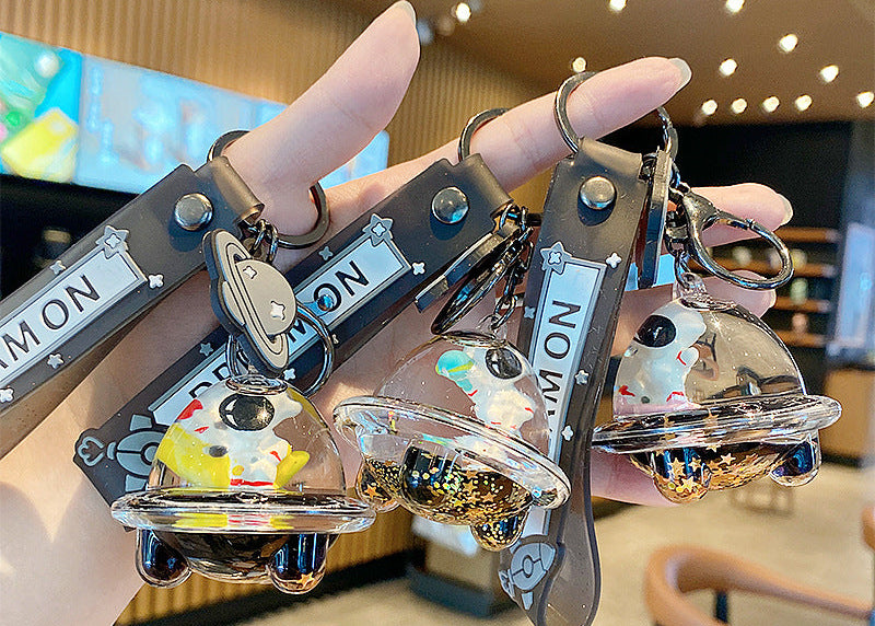 Wholesale Astronaut Floating Sand OilFilled Acrylic Keychain Decorative Car Key