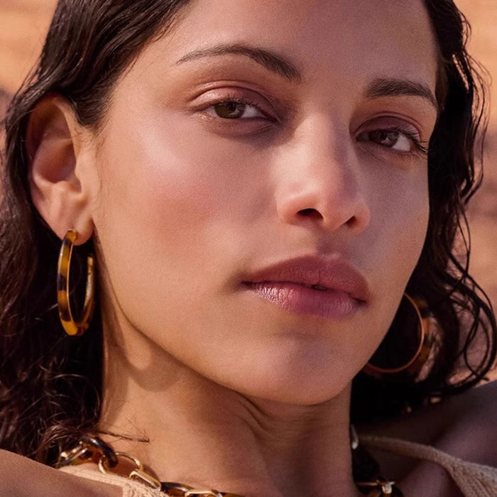 Wholesale Leopard print earrings with plain circles, high-end and exaggerated earrings with circles for women