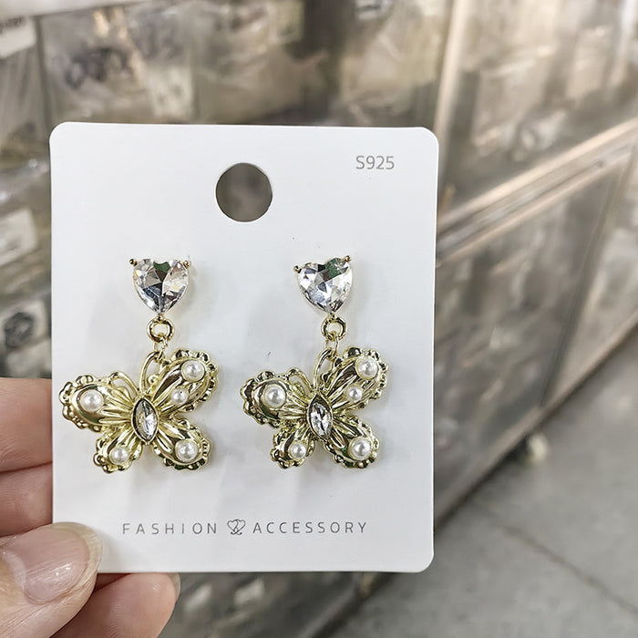 Wholesale elegant bow earrings light luxury niche design versatile creative earrings jewelry