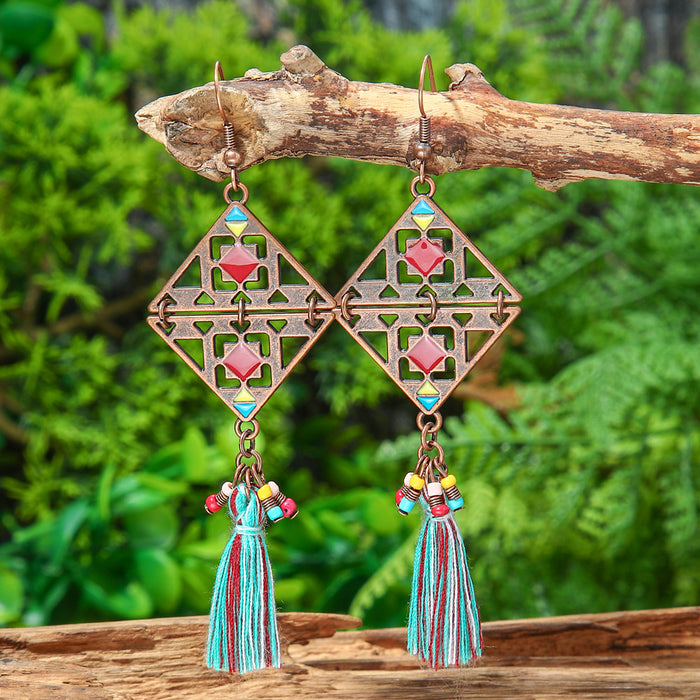 Wholesale Bohemian Vintage Tassel Earring Set Ethnic Style Fashion Accessory MOQ≥2