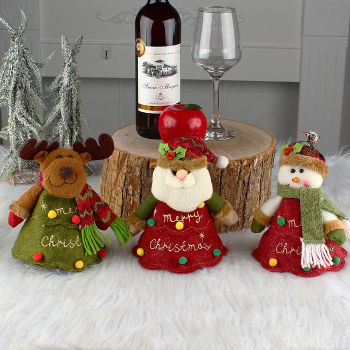 Wholesale Christmas Eve Cartoon Doll Candy Bag Zipper Apple Bag Letter Gift Bag Party Decoration