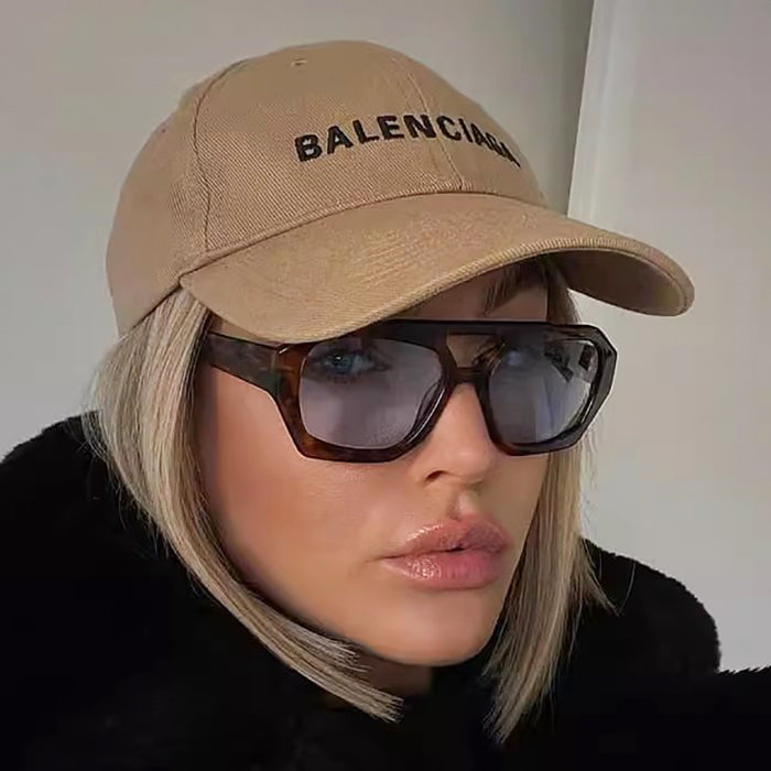 Wholesale Fashion Sunglasses Large Frame Double Beam Sunglasses Leopard Pattern Color Personalized Wearing Glasses