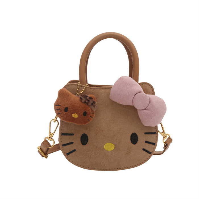 Wholesale Cute cartoon shoulder bag with leopard print bow.